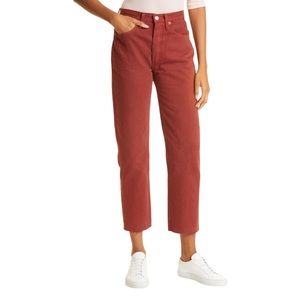 Re/Done Women's Straight Leg Jeans in Red